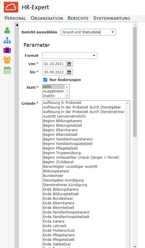 Berichte_Mitarbeiterstatus_Grund- und Statusliste